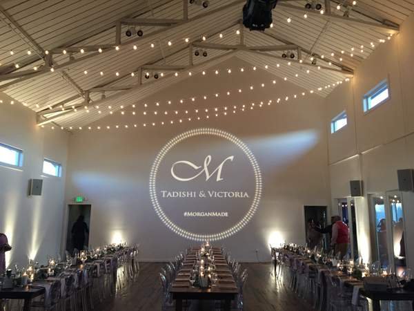 Custom gobo monogram projection