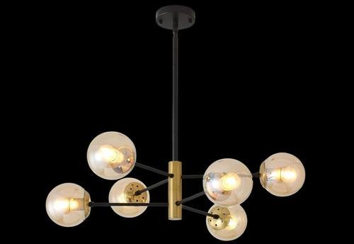 6 Light Amber Glass Chandelier chandelier rental Nashville