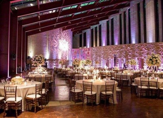 Colored uplighting Country Music Hall of Fame Nashville wedding